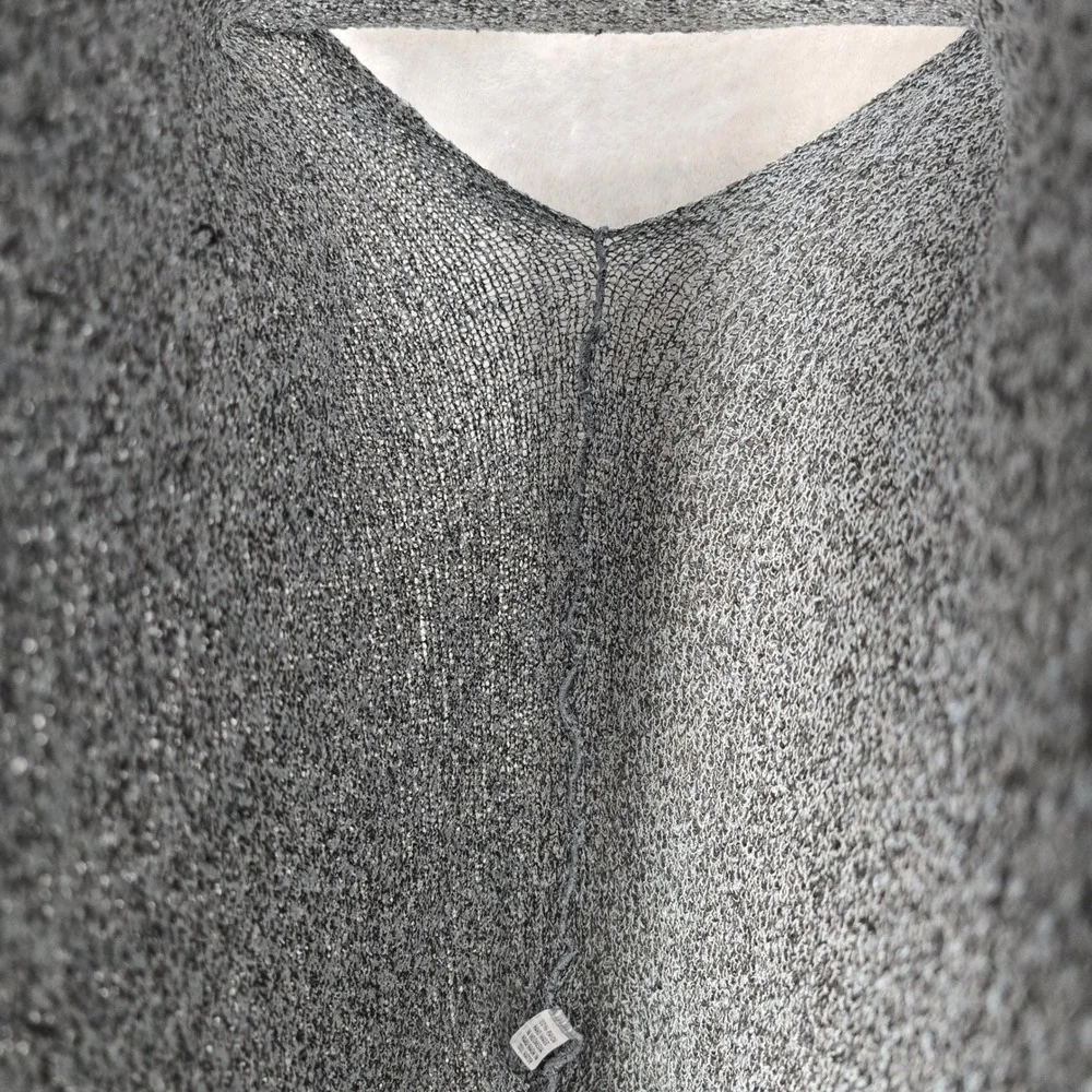 Gray Knit‎ Poncho Shrug Cowl Neck Asymmetrical Rayon Wrap Shawl Boho Layer Drape